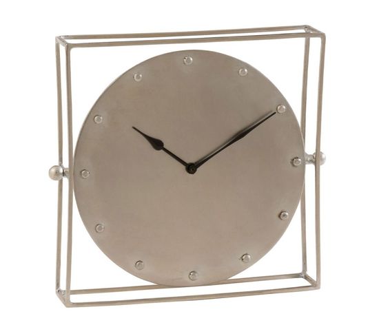 Horloge à Poser Orientable "rétro" 33cm Argent