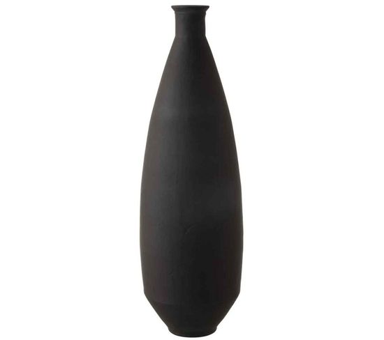 Vase Design En Verre "gentle" 80cm Noir Mat
