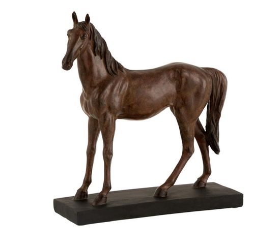 Statuette Déco "cheval" 28cm Marron
