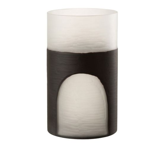 Vase Design "circulo" 24cm Noir et Transparent