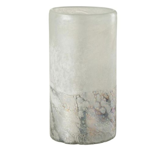 Vase Cylindrique Design "scavo" 23cm Gris