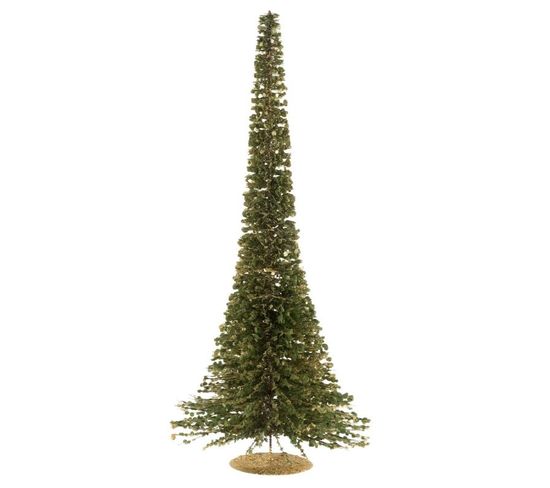 Arbre De Noël à Poser "paillettes" 50cm Vert et Or