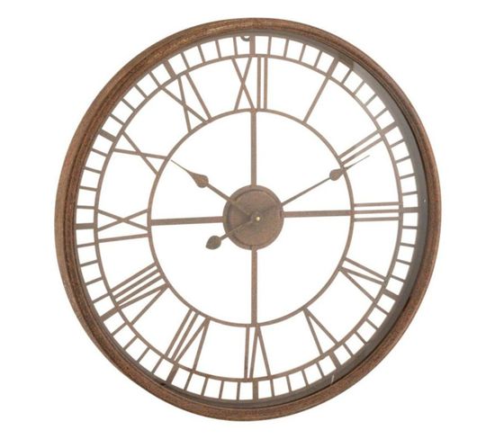 Horloge Murale Design "métal et Verre" 67cm Rouille