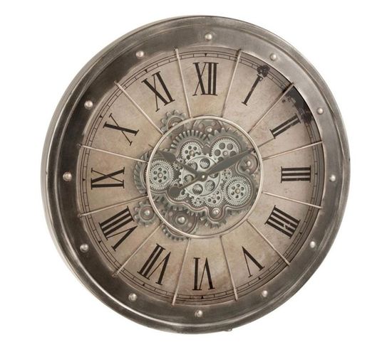 Horloge Murale "mécanisme Apparent" 80cm Gris