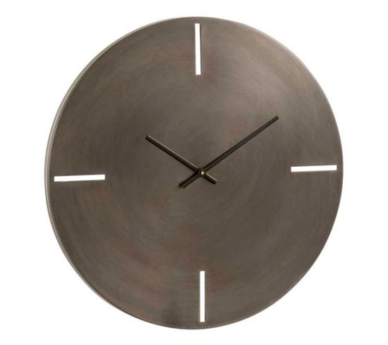 Horloge Murale En Métal Design "mat" 50cm Gris