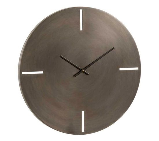 Horloge Murale En Métal Design "mat" 76cm Gris