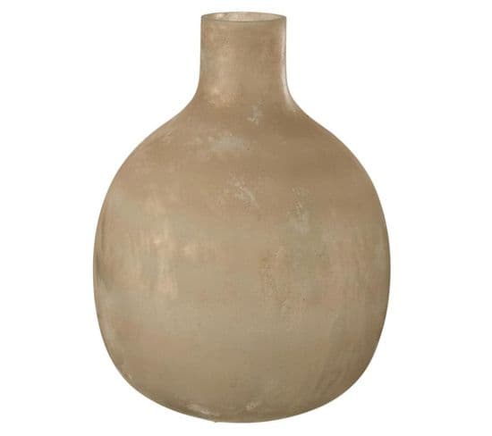 Vase Rond Design En Verre "soda" 43cm Or