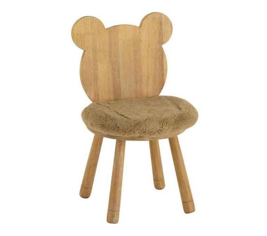 Chaise Pour Enfant En Bois "ours" 61cm Naturel