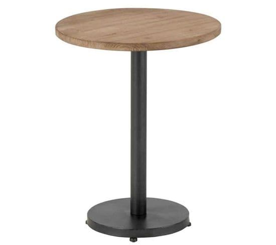 Table D'appoint Design "bar Rond" 61cm Marron