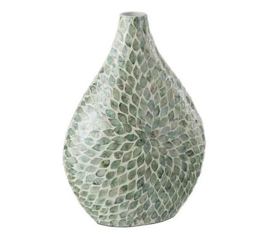 Vase Imprimé Design "delta" 42cm Bleu Clair