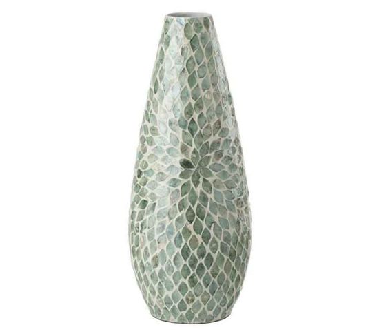 Vase Imprimé Design "delta" 46cm Bleu Clair