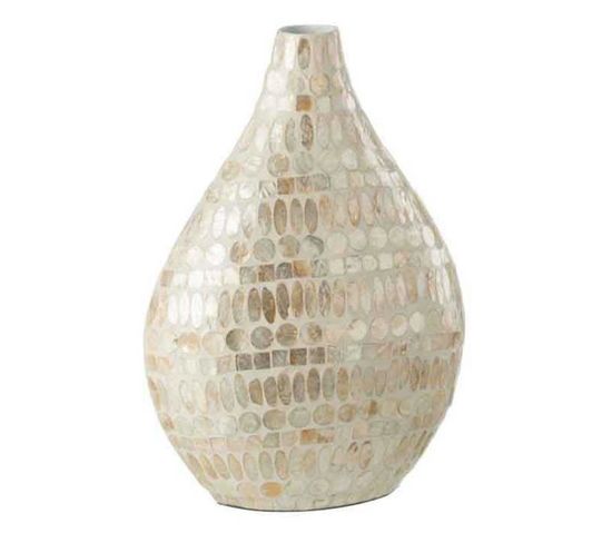 Vase Imprimé Design "delta" 42cm Beige