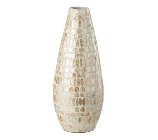 Vase Imprimé Design "delta" 46cm Beige