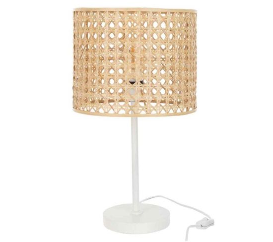 Lampe à Poser Design "roma" 51cm Naturel et Blanc
