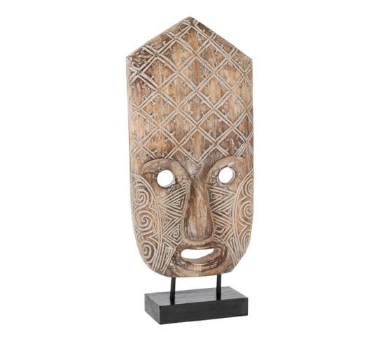 Statuette Déco "masque Primitif" 60cm Naturel
