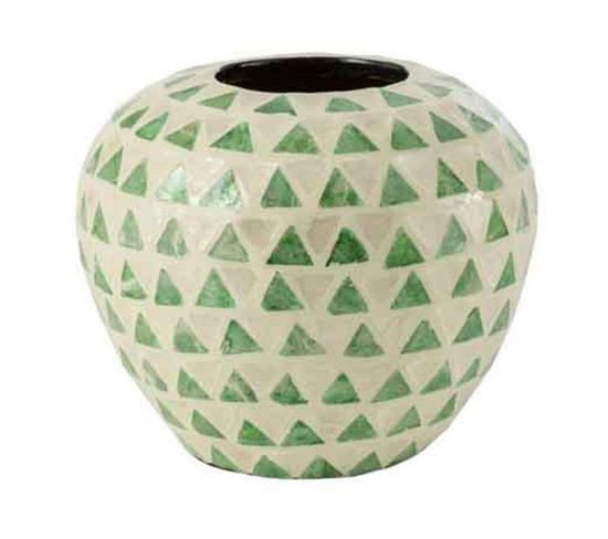 Vase Boule Motif Mosaïque "nuye" 26cm Vert