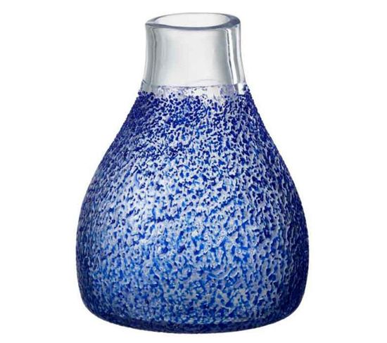 Vase Design En Verre "santorini" 22cm Bleu