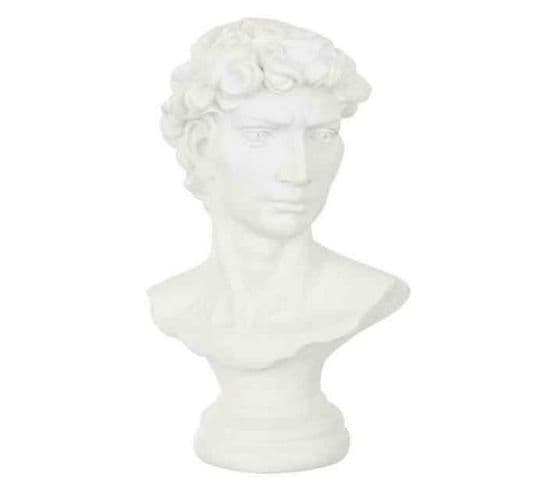 Statuette Déco "buste De David" 36cm Blanc