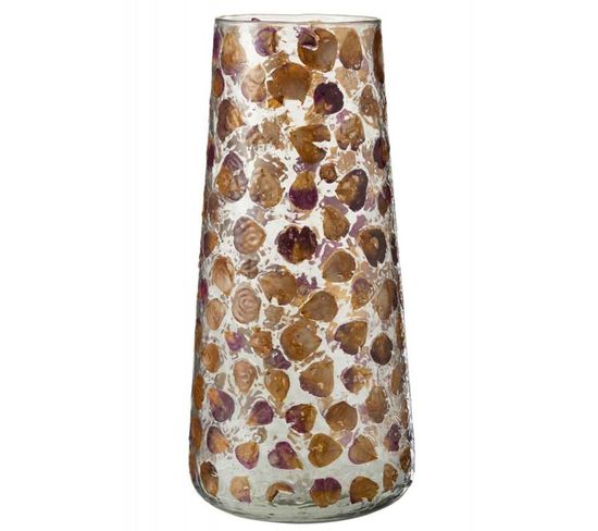 Vase Design En Verre "gerard" 36cm Ambre