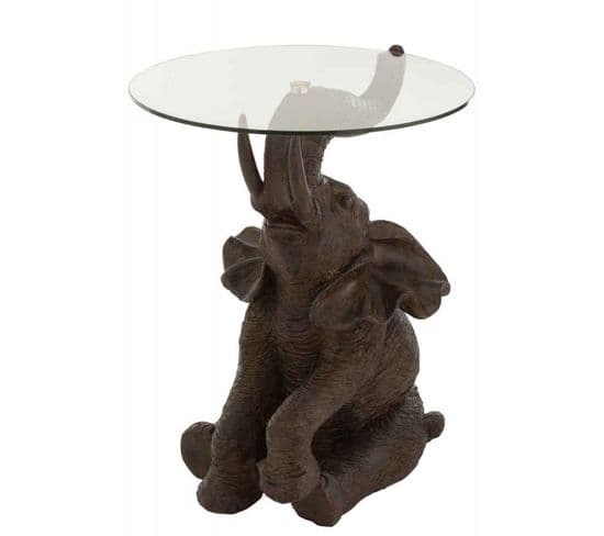 Table D'appoint "éléphant" 65cm Marron Foncé