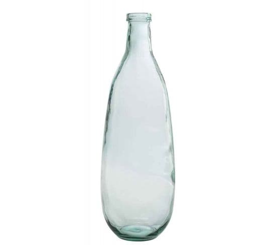 Vase Design En Verre "bouteille" 75cm Transparent