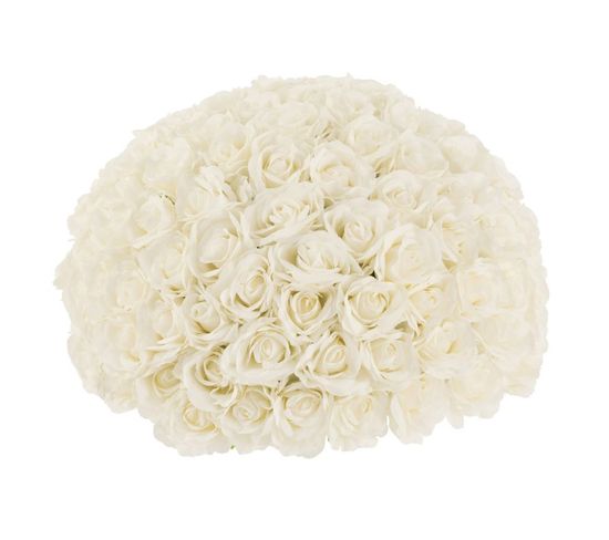 Boule De Fleurs Artificielles "roses" 55cm Blanc