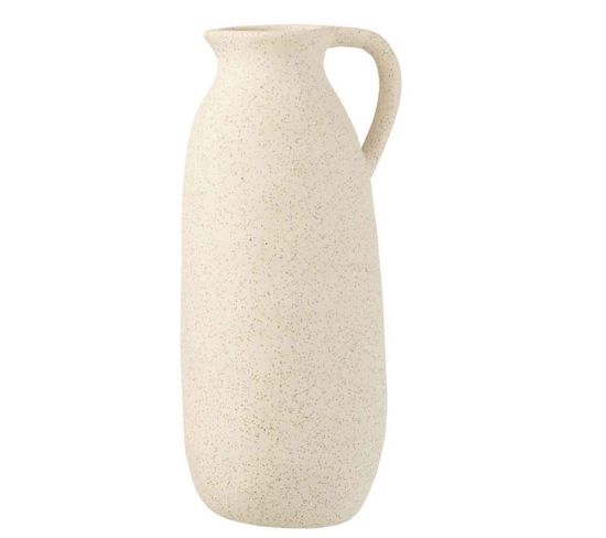 Vase Design En Céramique "cruche" 35cm Beige
