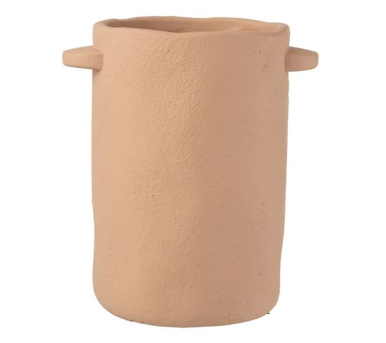 Vase Allongé En Ciment "gustave" 30cm Marron Clair