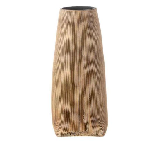 Vase Long Design En Céramique "maria" 29cm Marron