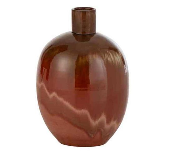 Vase Ovale En Céramique "aline" 34cm Rouge