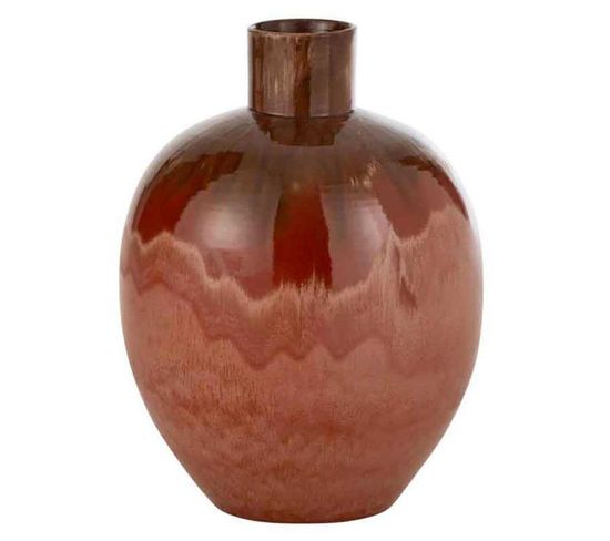 Vase Ovale En Céramique "aline" 46cm Rouge