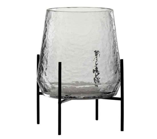 Vase Design Sur Pied "irrégulier" 25cm Transparent
