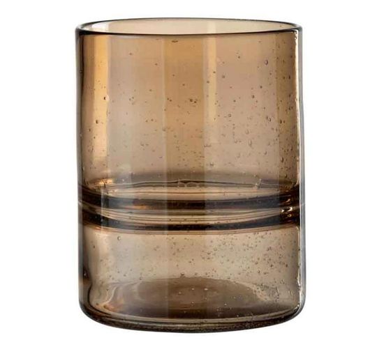 Vase Cylindrique Design "nervures" 19cm Ambre