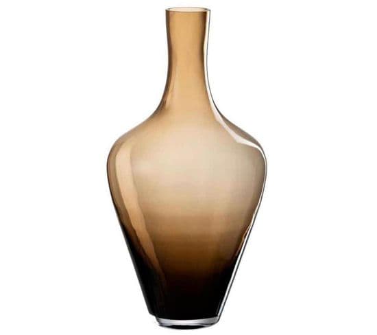 Vase Design En Verre "joni" 50cm Marron Ambre