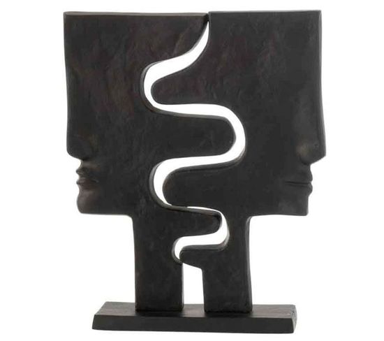 Statuette Déco "visages Imbriqués" 38cm Noir