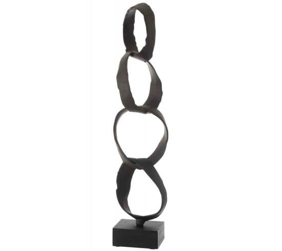Statuette Déco Sur Pied "anneaux" 56cm Noir