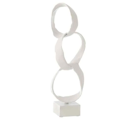 Statuette Déco Sur Pied "anneaux" 46cm Blanc