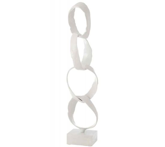 Statuette Déco Sur Pied "anneaux" 56cm Blanc