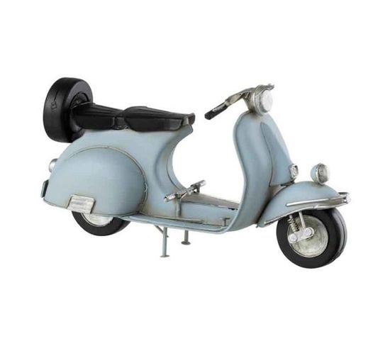 Statuette Déco "scooter Vintage" 28cm Bleu