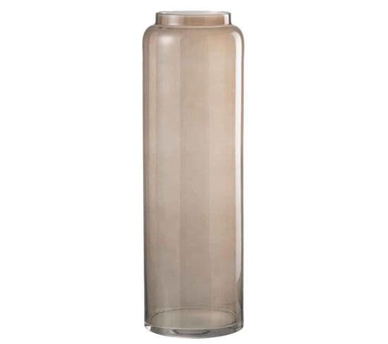 Vase Design "long Droit" 60cm Marron Ambre