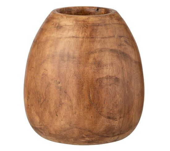 Cache-pot Déco "wood Paulownia" 26cm Marron