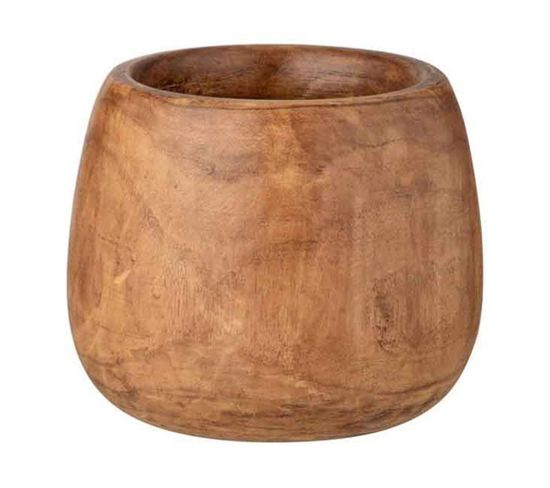 Cache-pot Déco "wood Paulownia" 27cm Marron