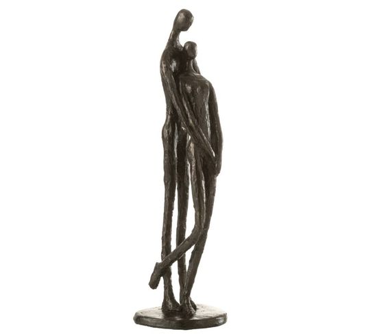 Statuette Déco "couple Résine" 37cm Marron Foncé