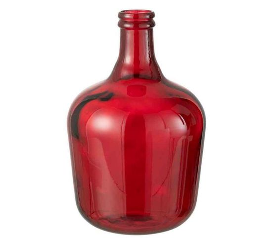 Vase Design En Verre "penisola" 42cm Rouge