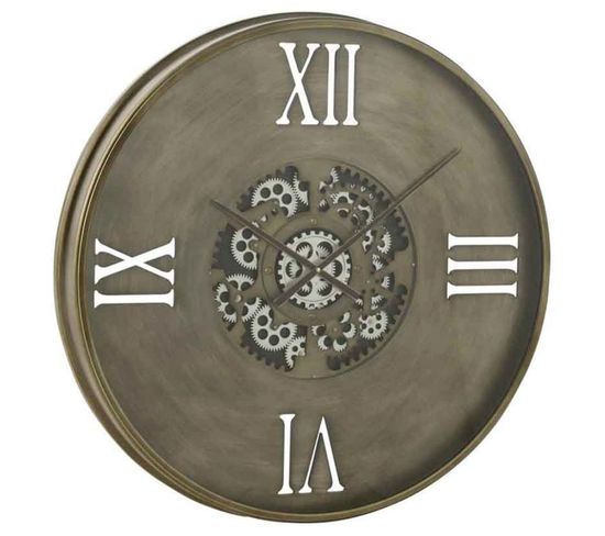 Horloge Murale "4 Chiffres Romains" 80cm Cuivre