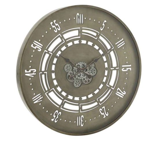Horloge Murale "engrenage Secondes" 90cm Cuivre
