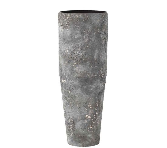 Vase Cylindrique En Métal "effy" 70cm Gris