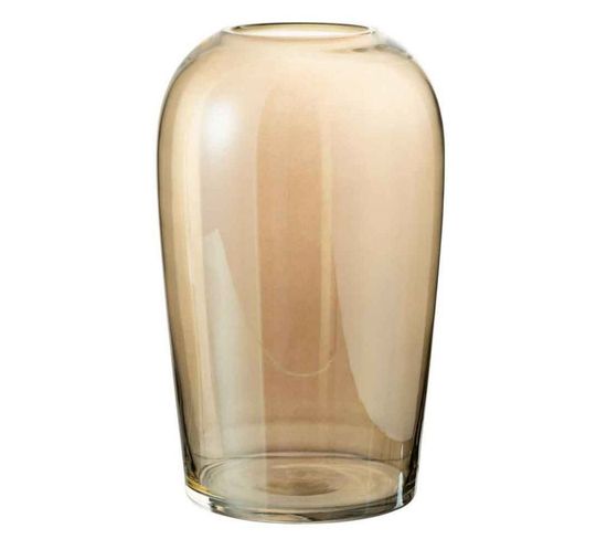 Vase Design En Verre "œuf" 29cm Marron