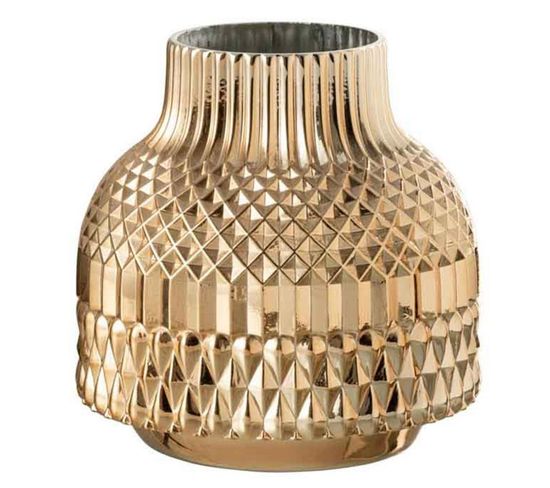 Vase En Verre Design "ari" 17cm Or
