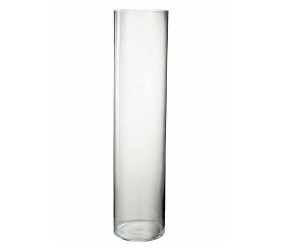 Vase Design En Verre "buis" 68cm Transparent